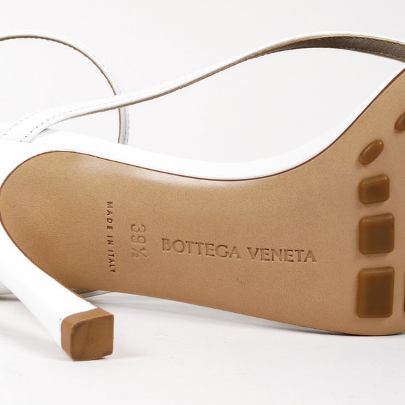 Bottega Veneta White Leather Stretch Strap Sandals - Picture 5 of 9